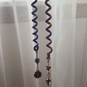 NWT Pair of 2 Unique Handmade Hair Accessories Interlocking Hair Lacers Wraps